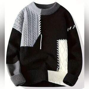 Men's High Quality Designer Patchwork Sweater